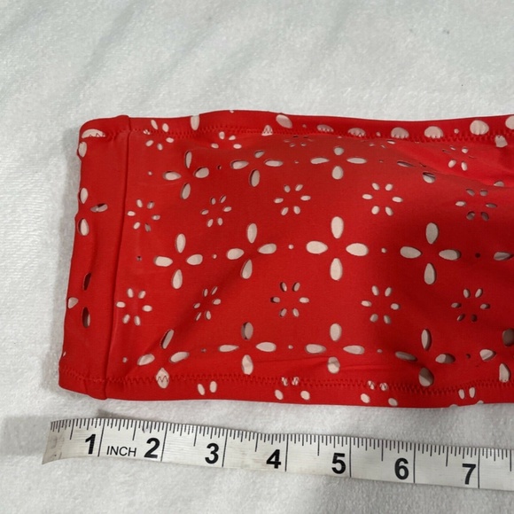 NEW $64 J.CREW Straight Bandeau‎ Bikini Top In Fiery Sunset Blush [SZ XL ] - Picture 5 of 12